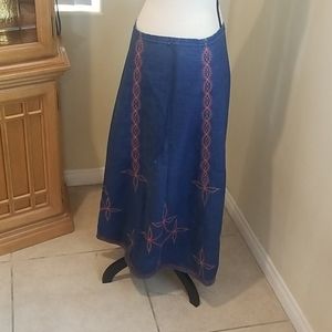 jean skirt with monogrammed